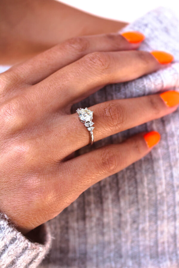 Round Moissanite Cluster Engagement Ring South Africa