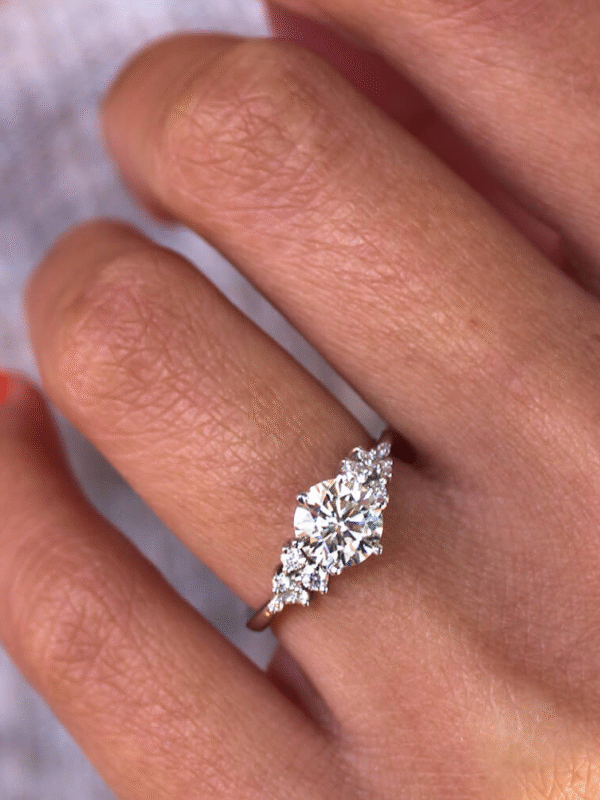 Round Moissanite Cluster Set Ring