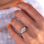 Round Moissanite Cluster Engagement Ring