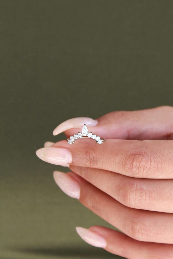 Moissanite Crown Wedding Ring - Image 2