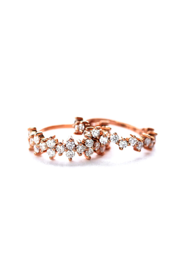Rose Gold Moissanite Staggered Cluster Eternity Band - Image 6