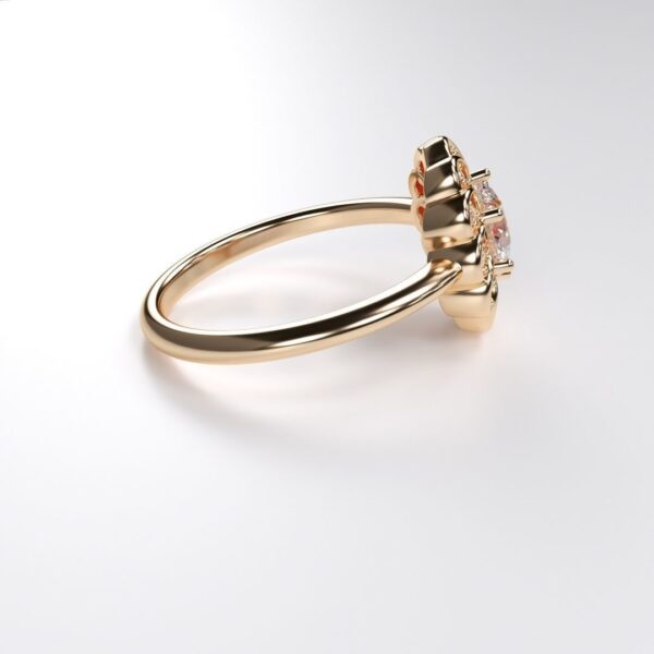 Moissanite Flower Design Ring - Image 3