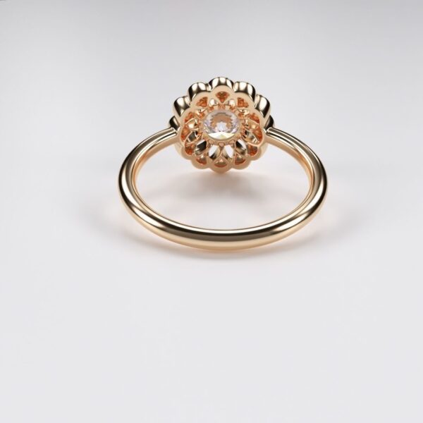 Moissanite Flower Design Ring - Image 4