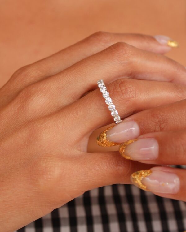 Full Round Moissanite Eternity Band