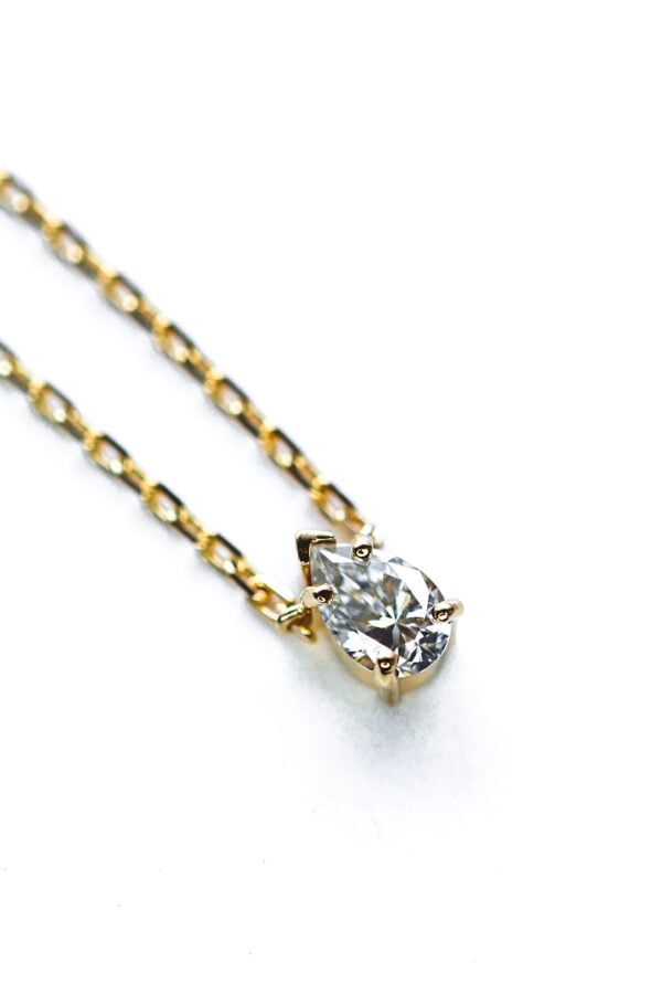 Pear Moissanite Solitaire Necklace - Image 3
