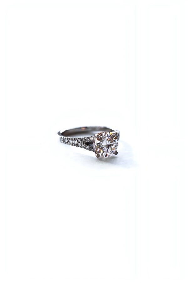 Moissanite Round Risen Heart Engagement Ring - Image 3
