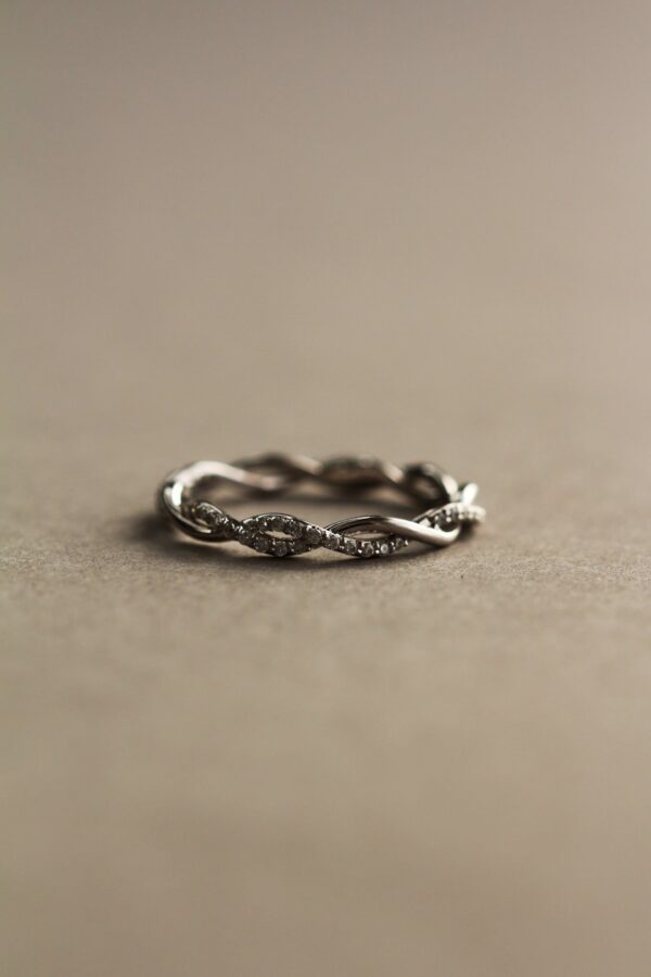 Moissanite Twist Wedding Band - Image 4