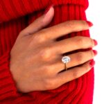 Oval Moissanite Hidden Halo Engagement Ring