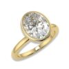 Oval Bezel Encrusted Floral Moissanite Engagement Ring
