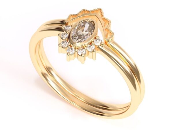 Oval Moissanite Bridal Ring Set - Image 2
