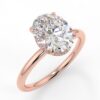 Oval Moissanite Hidden Halo Engagement Ring Rose Gold