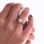 Oval Twig Moissanite Solitaire Engagement Ring