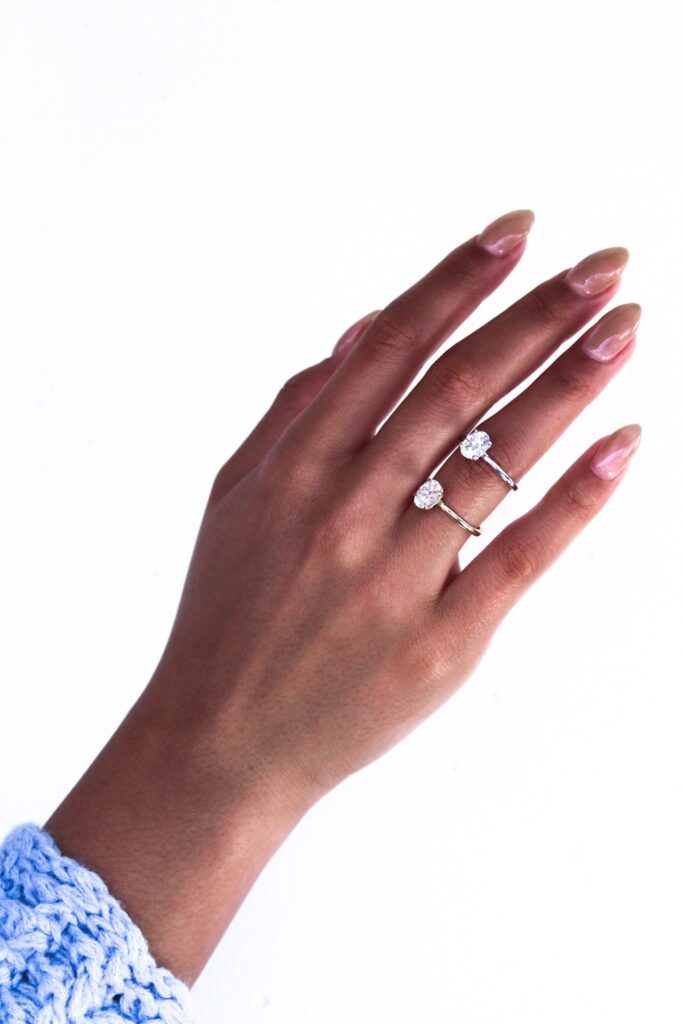 Oval Moissanite Solitaire Engagement Ring