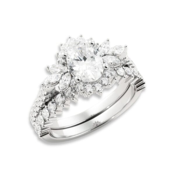 Oval Moissanite Wedding Ring Sets