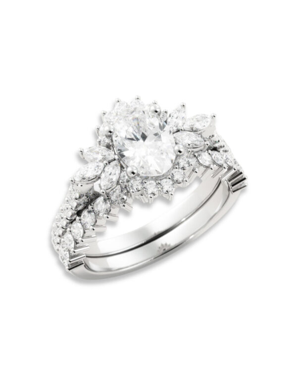 Oval Moissanite Wedding Ring Sets