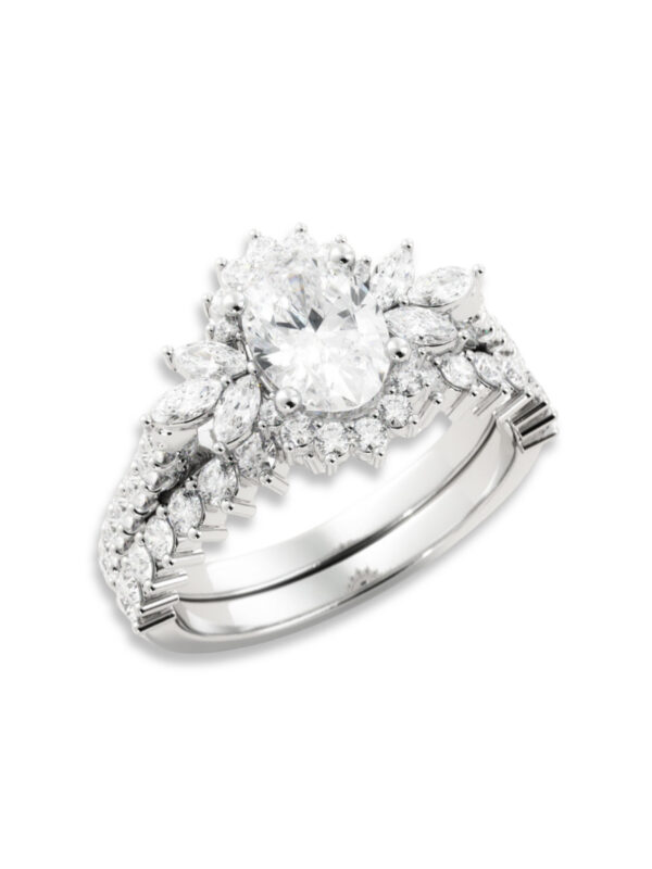 Oval Moissanite Wedding Ring Sets