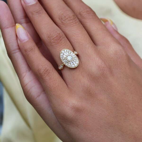 Mosaic Moissanite Engagement Ring