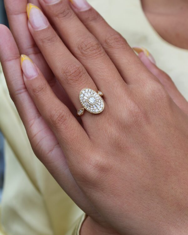 Mosaic Moissanite Engagement Ring