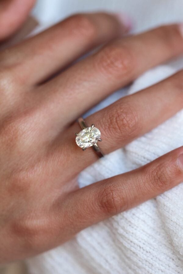 Oval Solitaire Moissanite Engagement Ring Brenna
