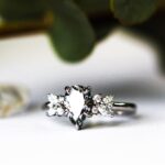 Pear Moissanite Cluster Engagement Ring