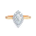 Pear Cut Halo Lab Diamond Ring