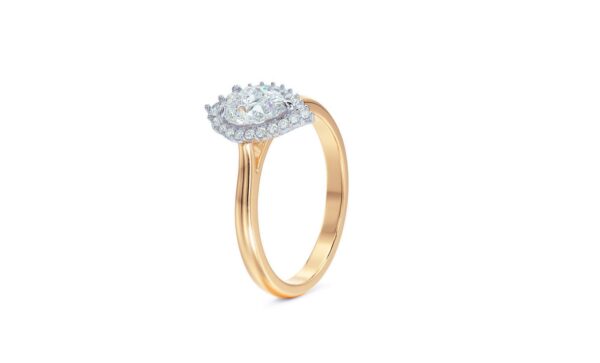Pear Cut Halo Lab Diamond Ring - Image 3