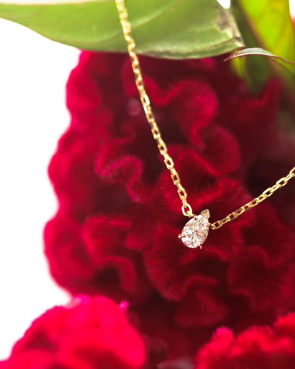 Pear Moissanite Solitaire Necklace