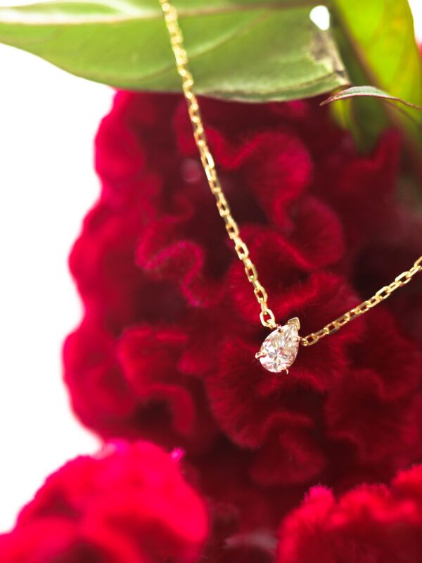 Pear Moissanite Solitaire Necklace