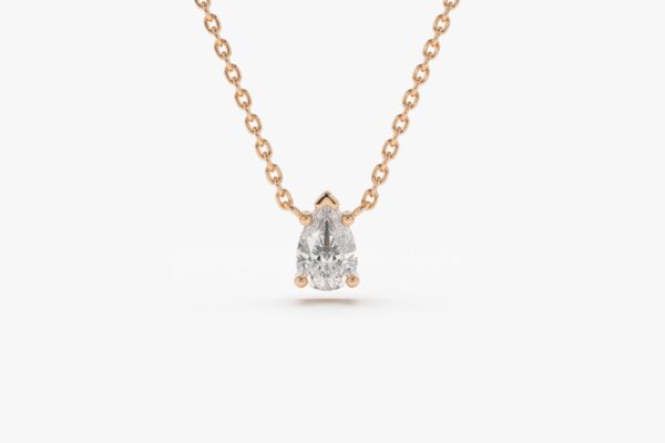 Pear Moissanite Solitaire Necklace - Image 5