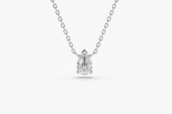 Pear Moissanite Solitaire Necklace - Image 6