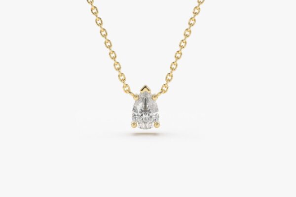 Pear Moissanite Solitaire Necklace - Image 4