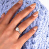 Platinum Bezel Moissanite Engagement Ring