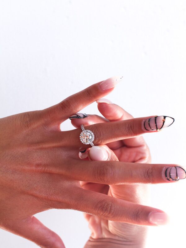 Halo Round Moissanite Engagement Ring