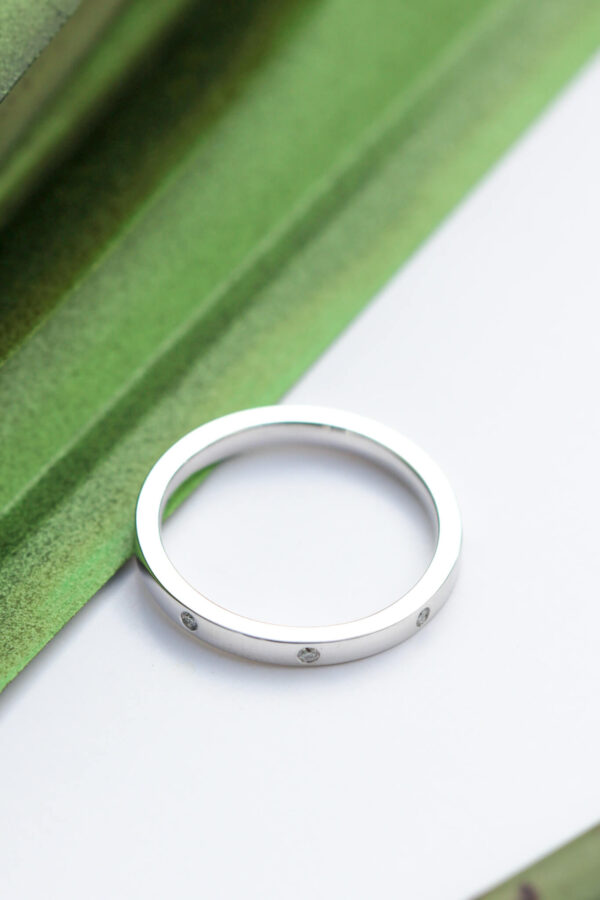 Platinum Moissanite Wedding Ring - Image 3