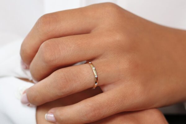 Burnish Set Moissanite Wedding Ring