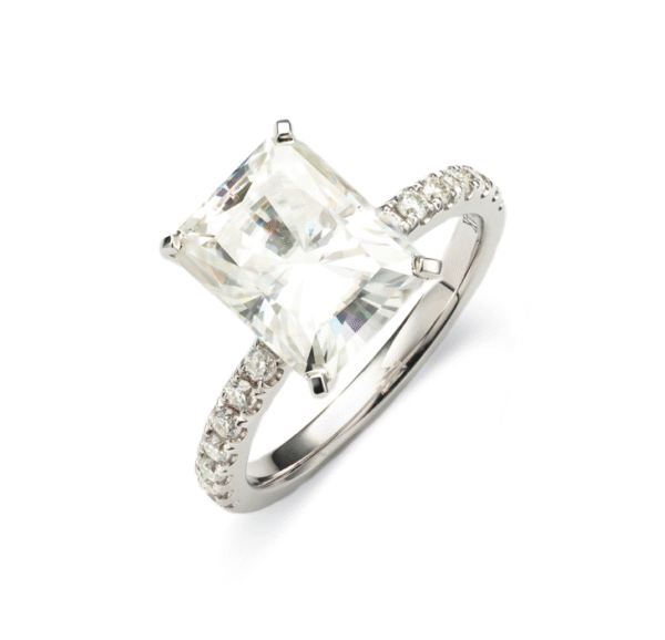 Radiant Moissanite Wedding Ring Set - Image 3