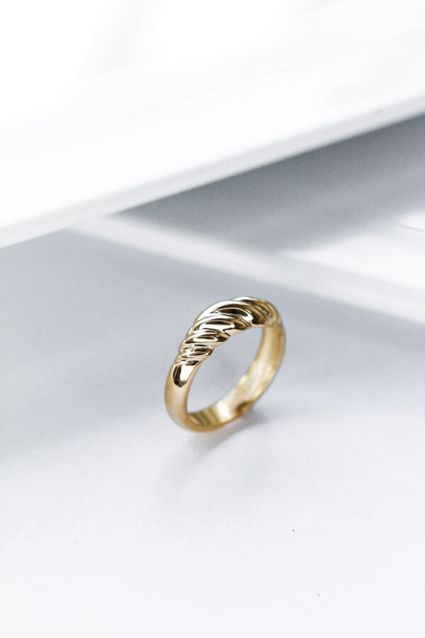 Gold Croissant Ring - Image 3