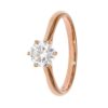 6 Claw Tapered Moissanite Solitaire Engagement Ring Rose Gold