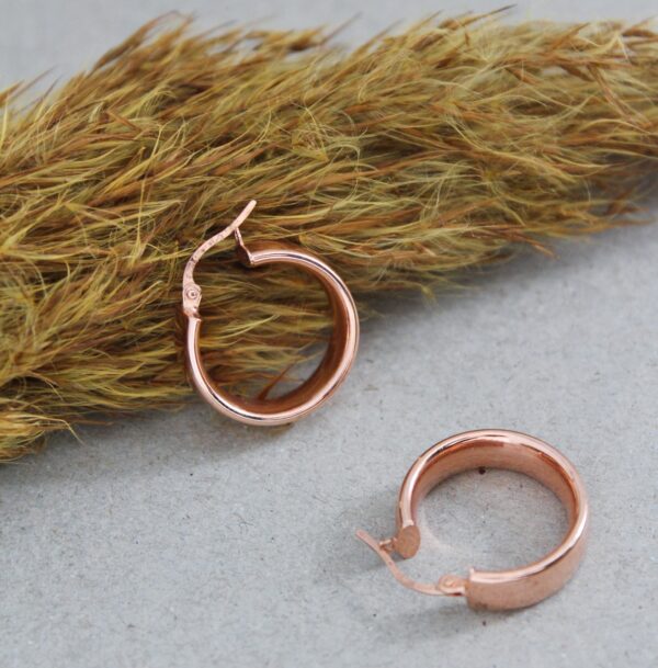 Rose Gold Hoop Earrings - Image 2