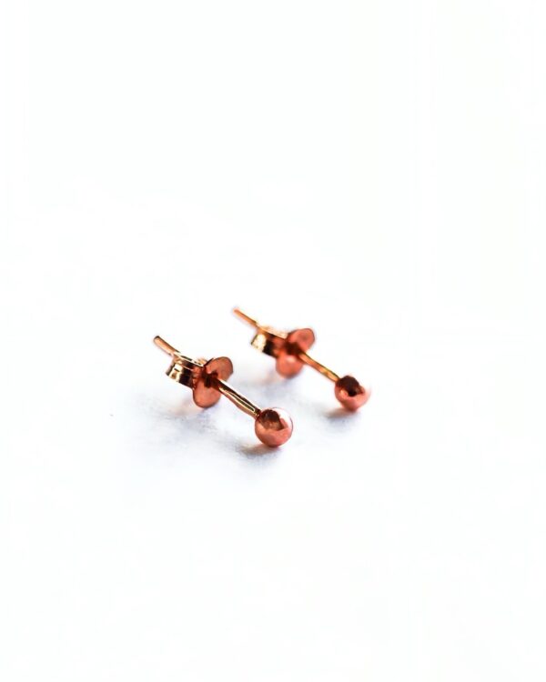Round Rose Gold Stud Earrings