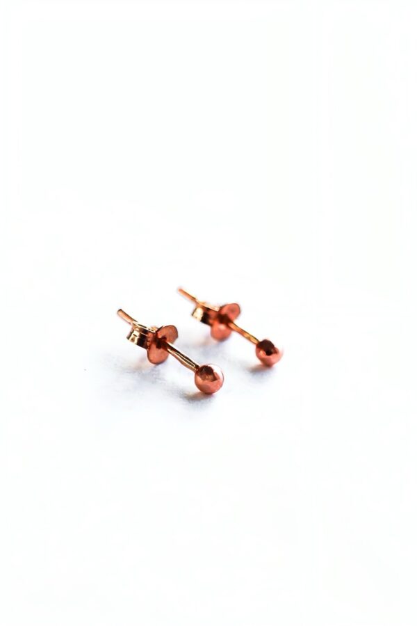 Round Rose Gold Stud Earrings