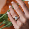 Swirl Moissanite Solitaire Engagement Ring Rose Gold