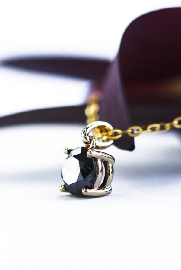 Black Moissanite Solitaire Necklace - Image 3