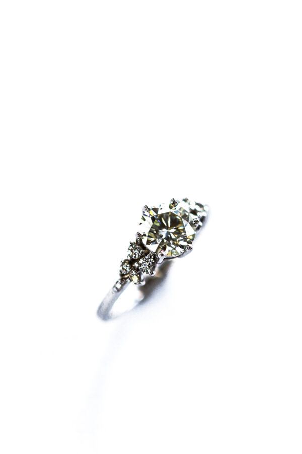 Round Moissanite Cluster Engagement Ring Cape Town