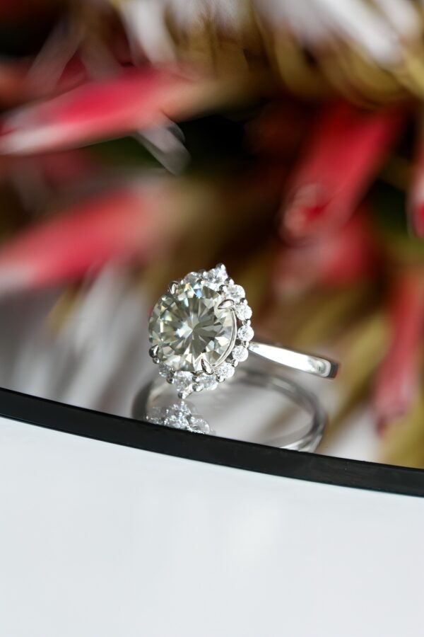 Graduated Halo Moissanite Engagement Ring - Image 2