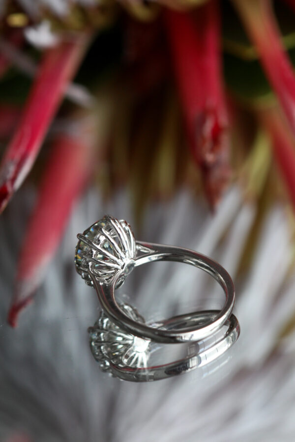 Graduated Halo Moissanite Engagement Ring - Image 5