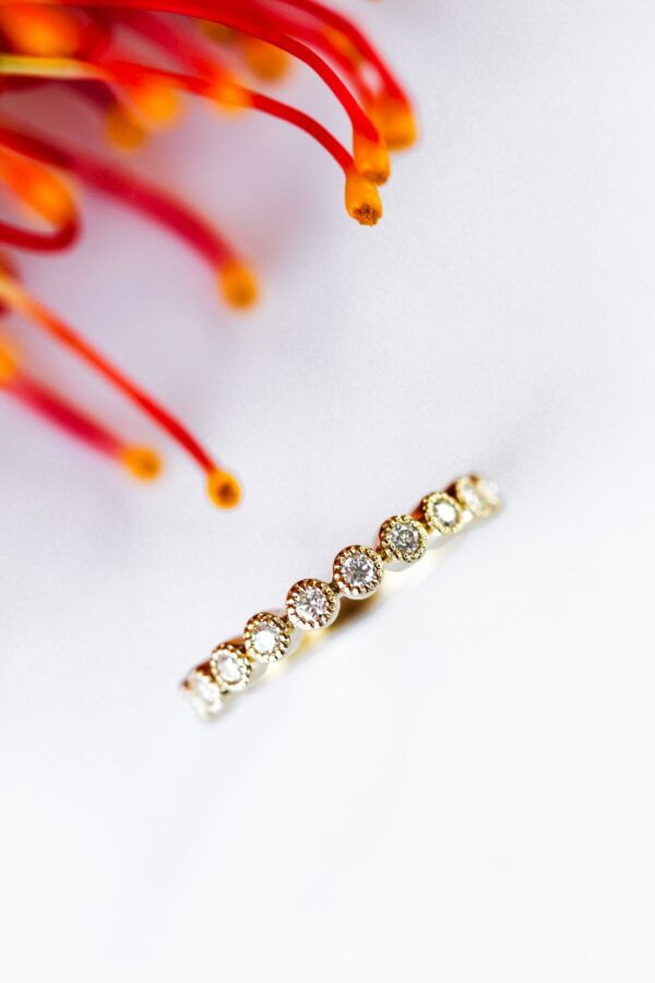 Round Vintage Bezel Moissanite Eternity Ring - Image 2