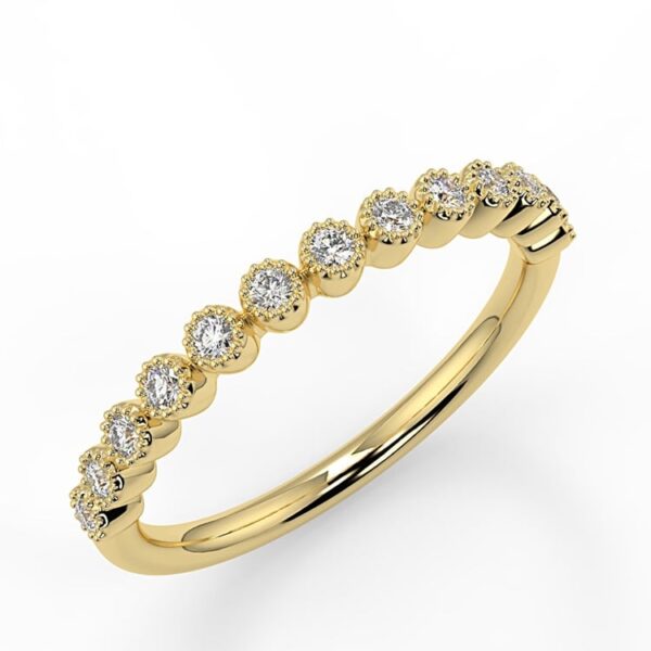 Round Vintage Bezel Moissanite Eternity Ring - Image 5