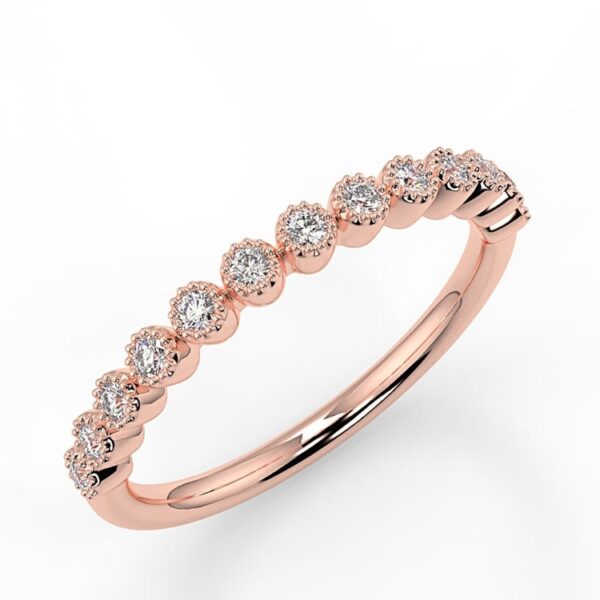 Round Vintage Bezel Moissanite Eternity Ring - Image 6