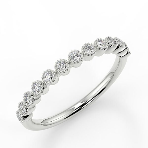 Round Vintage Bezel Moissanite Eternity Ring - Image 7